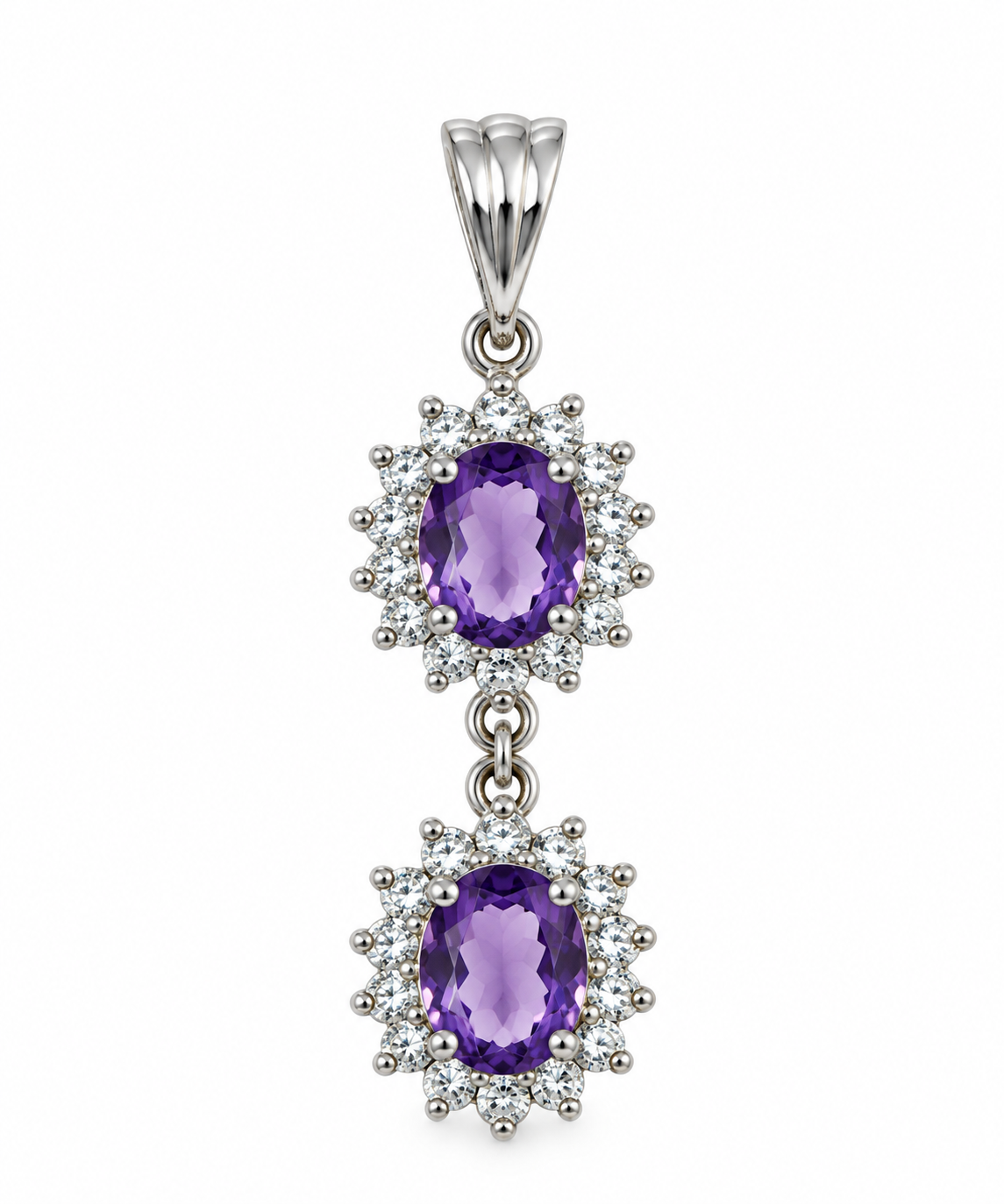 Amethyst & American Diamond Sterling Silver Pendant in 925 sterling silver - photo 1 of 5