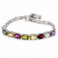 Multicolour Gemstone Sterling Silver Bracelet in 925 sterling silver - photo 1 of 4