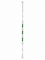 Dioptase & American Diamond Sterling Silver Bracelet in 925 sterling silver - photo 4 of 4