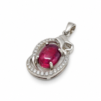 Tourmaline & American Diamond Sterling Silver Pendant in 925 sterling silver - photo 2 of 4