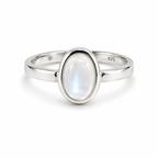 Moonstone Solitaire Sterling Silver Ring in 925 sterling silver - photo 1 of 3