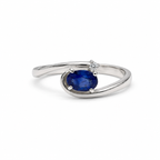 Blue Sapphire Solitaire Sterling Silver Ring in 925 sterling silver - photo 4 of 7