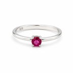 Pink Sapphire Solitaire Sterling Silver Ring in 925 sterling silver - photo 2 of 4