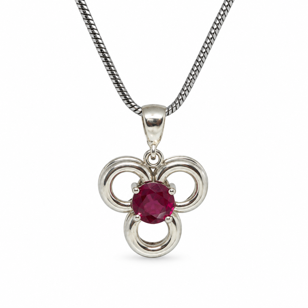 Garnet Sterling Silver Pendant in 925 sterling silver - photo 1 of 4