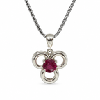 Garnet Sterling Silver Pendant in 925 sterling silver - photo 1 of 4