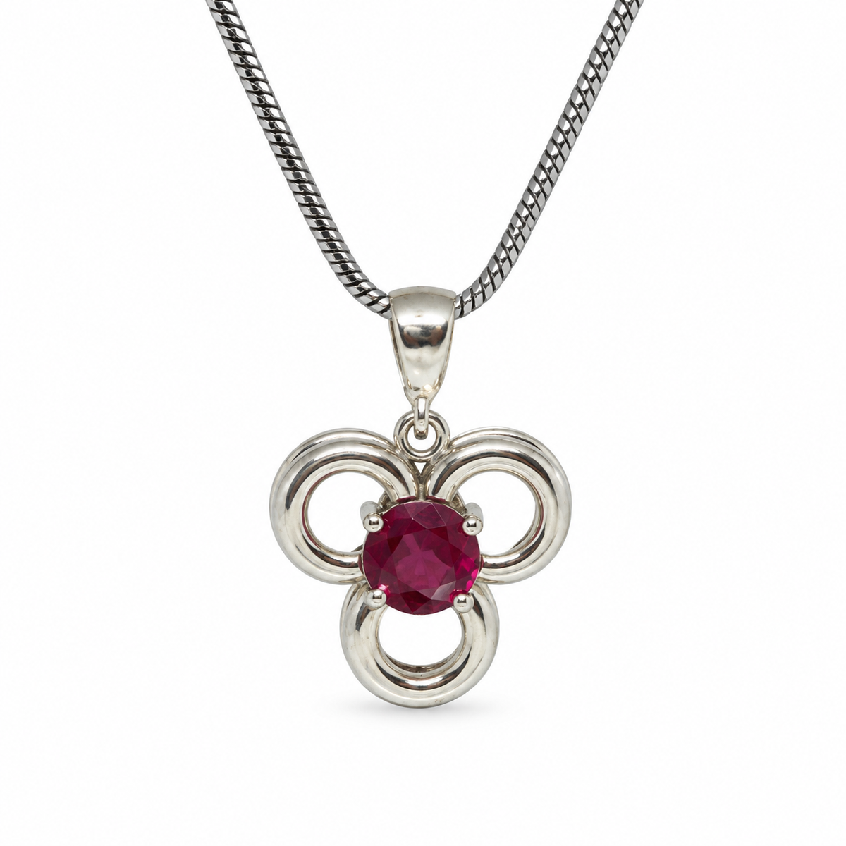 Garnet Sterling Silver Pendant in 925 sterling silver - photo 1 of 4