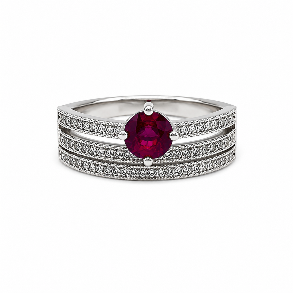 Garnet Vintage Sterling Silver Ring in 925 sterling silver - photo 2 of 3