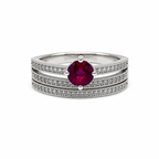 Garnet Vintage Sterling Silver Ring in 925 sterling silver - photo 2 of 3
