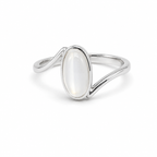 Moonstone Solitaire Sterling Silver Ring in 925 sterling silver - photo 2 of 4
