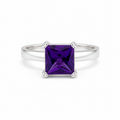 Amethyst Solitaire Sterling Silver Ring in 925 sterling silver - photo 1 of 4