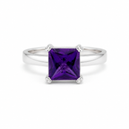 Amethyst Solitaire Sterling Silver Ring in 925 sterling silver - photo 1 of 4