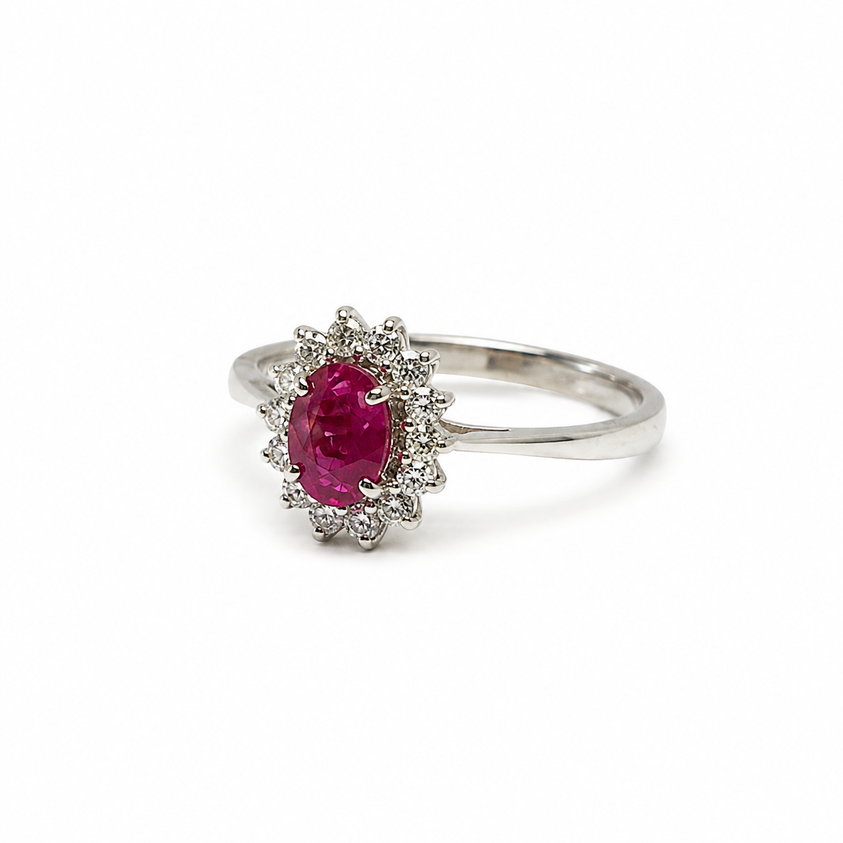 Garnet Halo Sterling Silver Ring in 925 sterling silver - photo 4 of 4