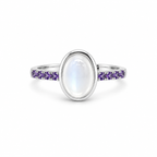 Moonstone Solitaire Sterling Silver Ring in 925 sterling silver - photo 2 of 4