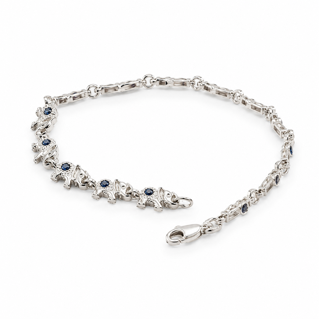 Blue Sapphire Sterling Silver Bracelet in 925 sterling silver - photo 3 of 4