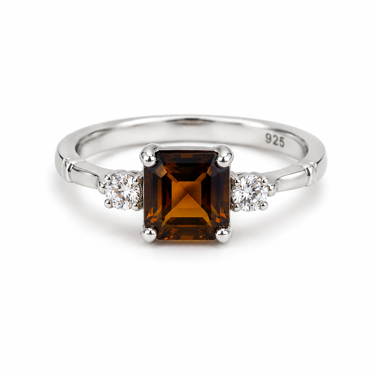 Quartz Three-Stone Sterling Silver Ring in 925 sterling silver - photo 2 of 4