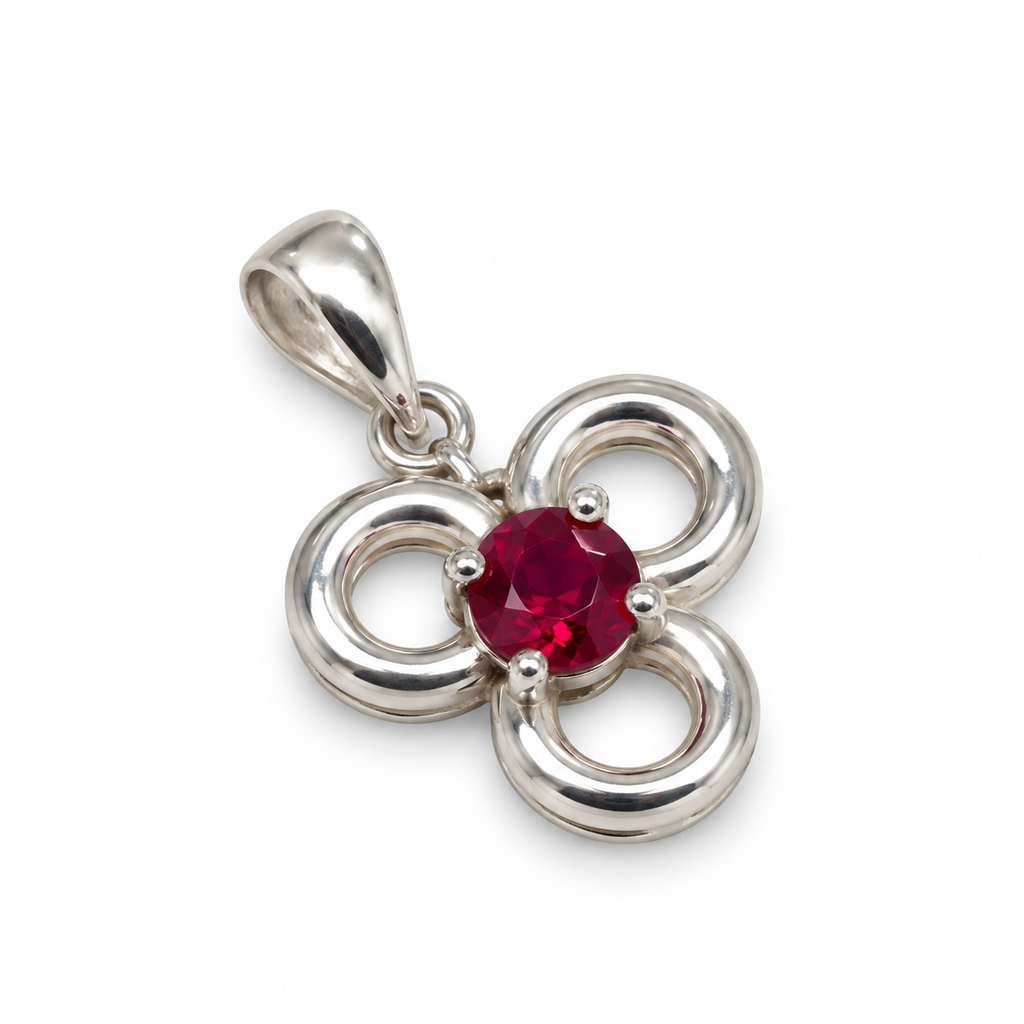 Garnet Sterling Silver Pendant in 925 sterling silver - photo 4 of 4