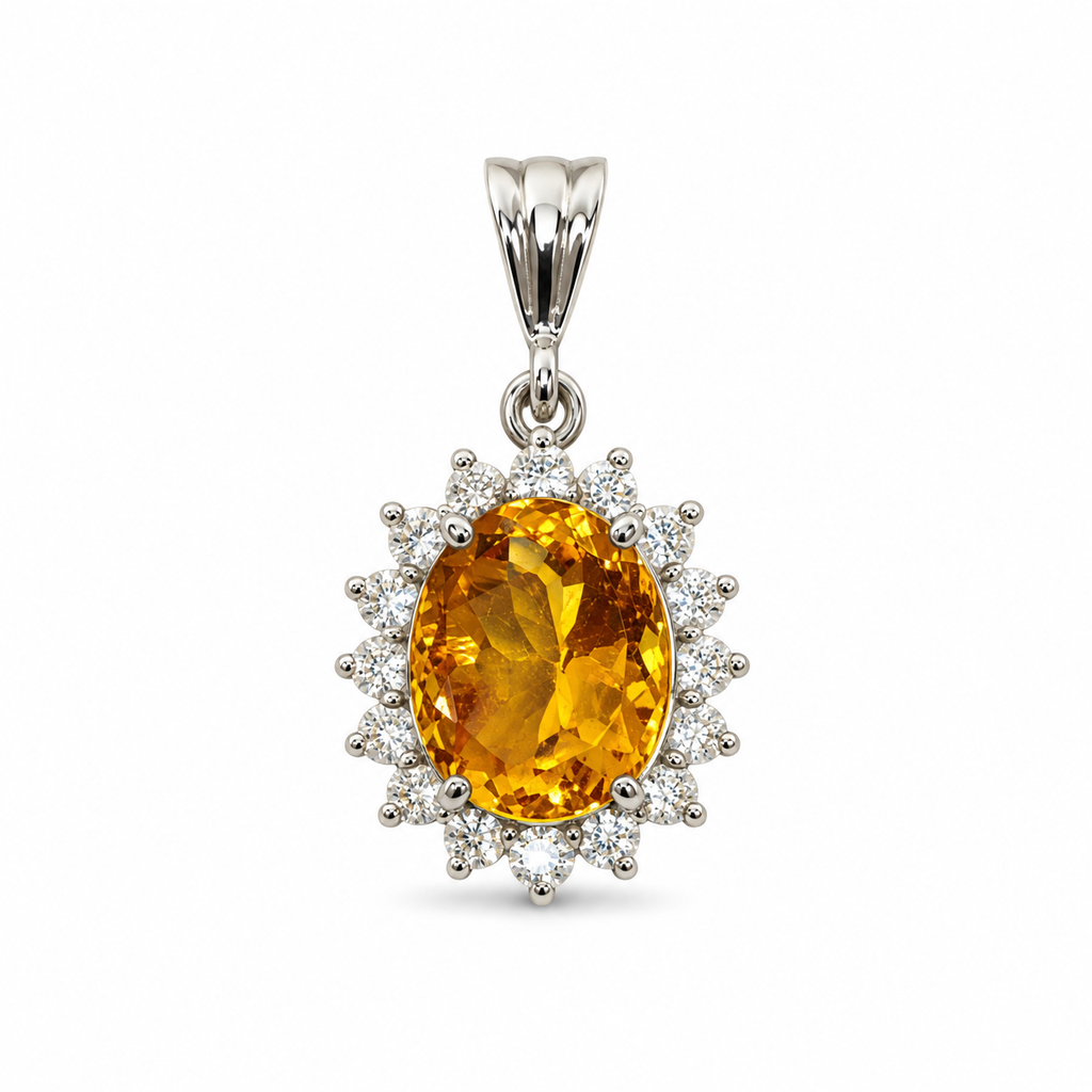 Citrine Sterling Silver Pendant in 925 sterling silver - photo 2 of 4