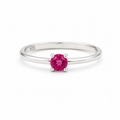 Pink Sapphire Solitaire Sterling Silver Ring in 925 sterling silver - photo 1 of 4