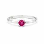 Pink Sapphire Solitaire Sterling Silver Ring in 925 sterling silver - photo 1 of 4