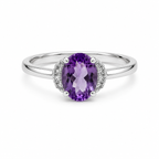 Amethyst Solitaire Sterling Silver Ring in 925 sterling silver - photo 2 of 4