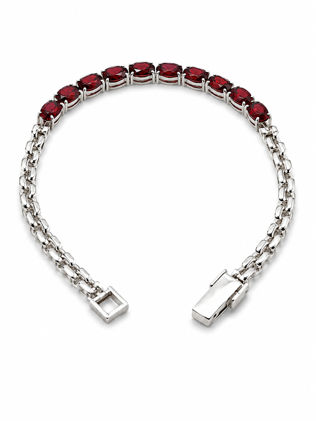 Garnet Sterling Silver Bracelet in 925 sterling silver - photo 4 of 4