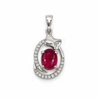 Tourmaline & American Diamond Sterling Silver Pendant in 925 sterling silver - photo 4 of 4