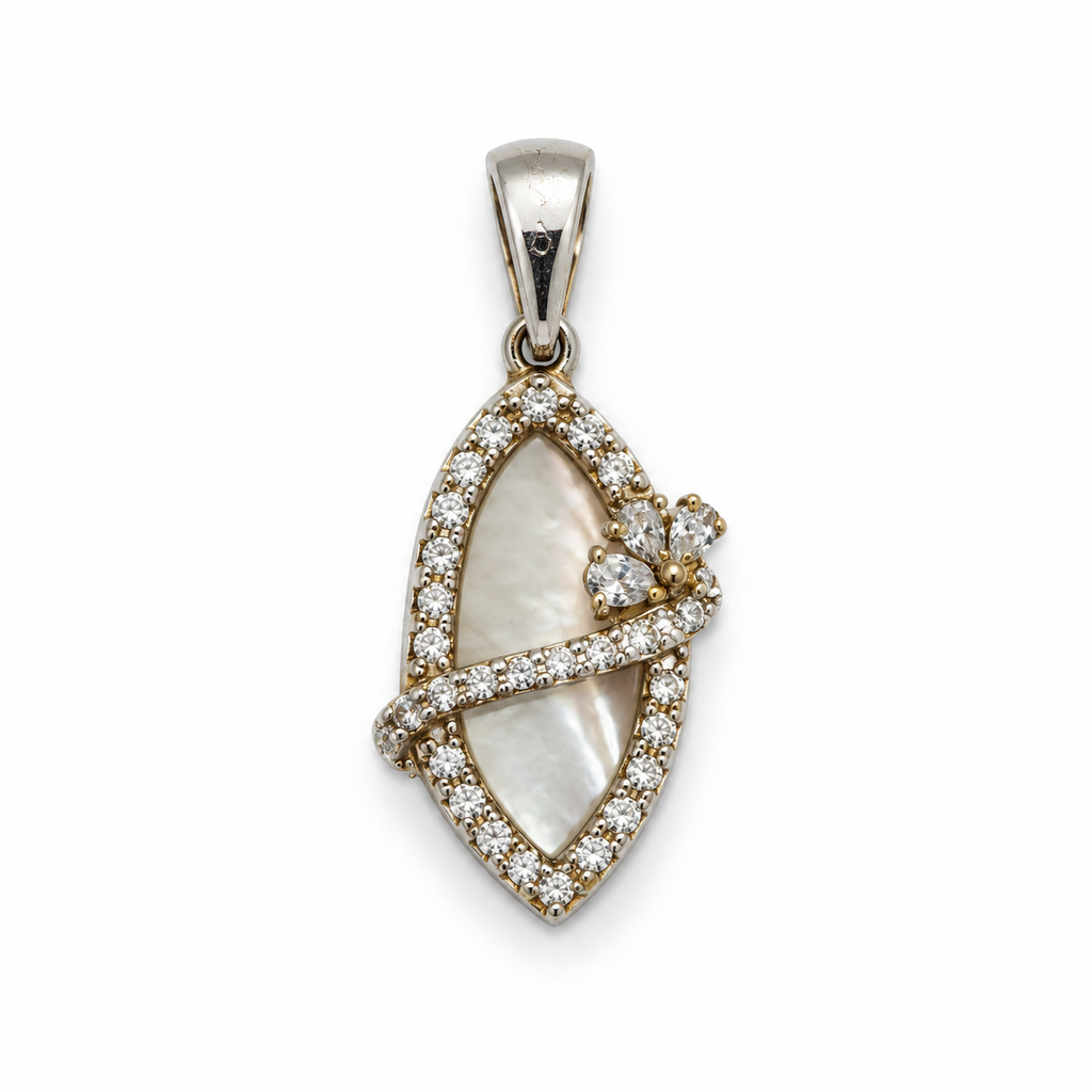 Pearl & American Diamond Sterling Silver Pendant in 925 sterling silver - photo 3 of 4