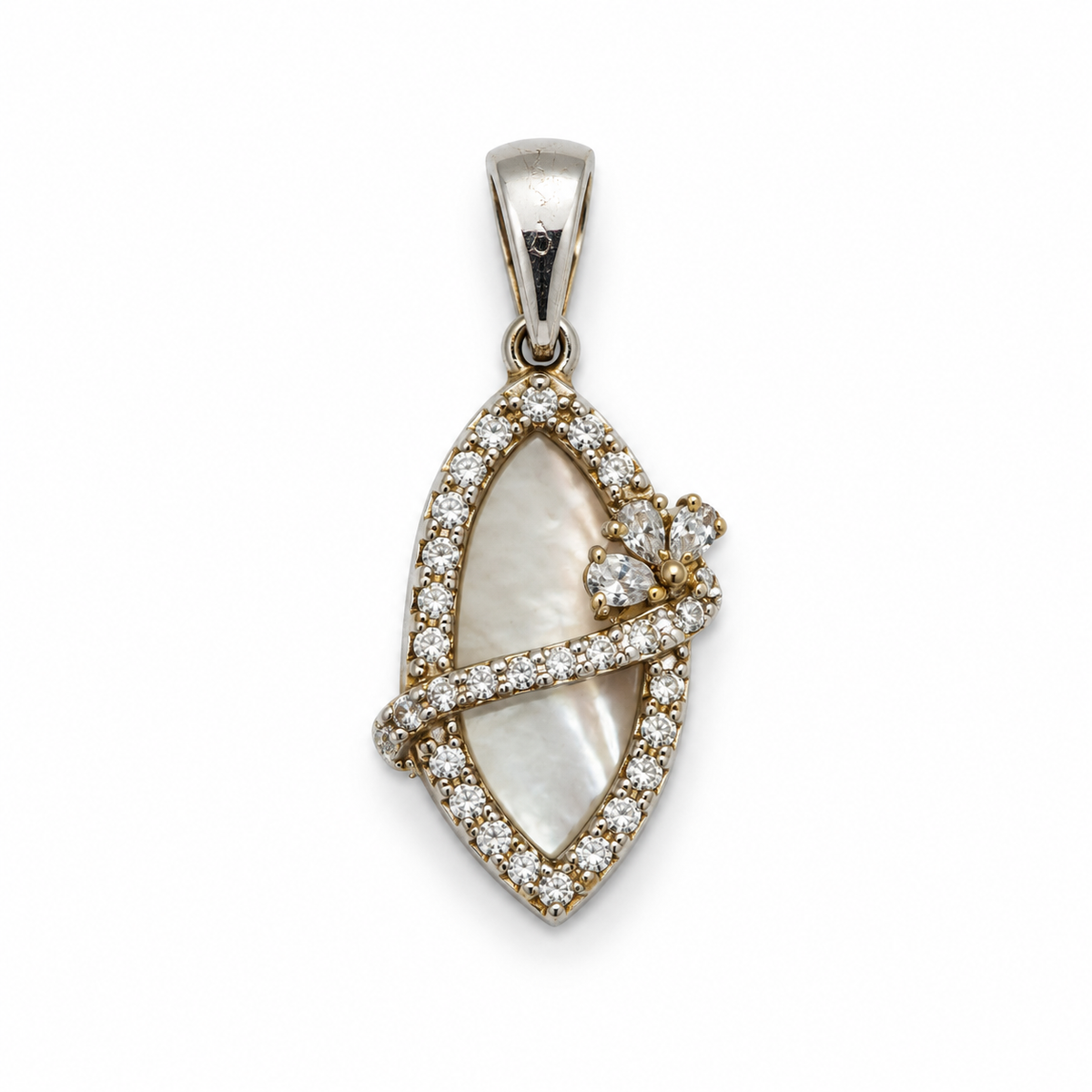 Pearl & American Diamond Sterling Silver Pendant in 925 sterling silver - photo 3 of 4