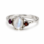 Moonstone Three-Stone Sterling Silver Ring in 925 sterling silver - photo 4 of 4