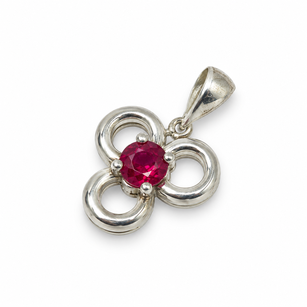 Garnet Sterling Silver Pendant in 925 sterling silver - photo 3 of 4