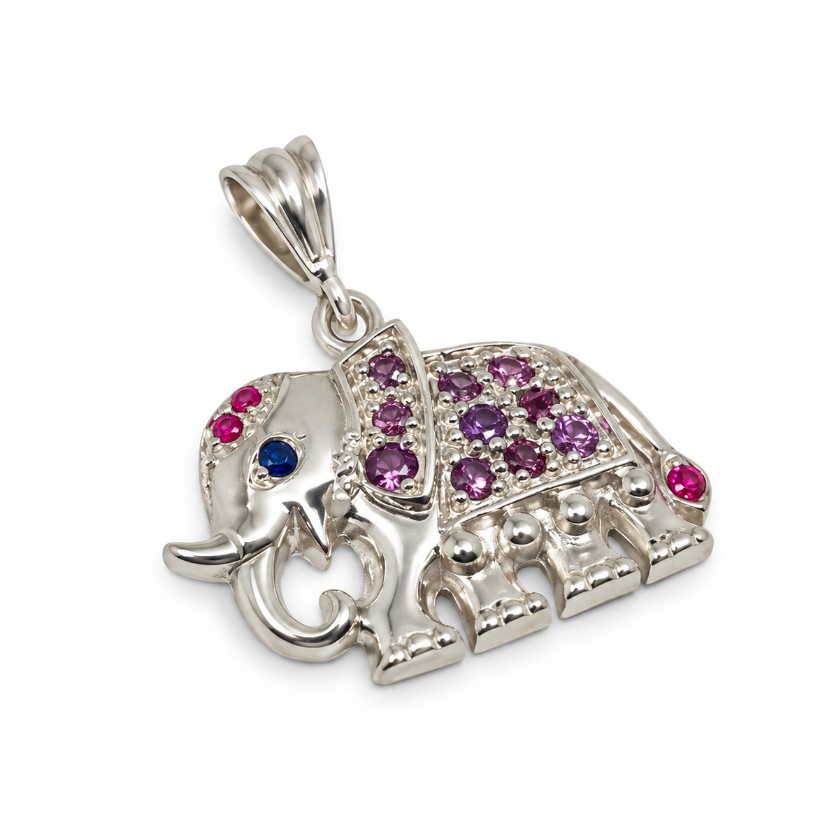 Multicolour Gemstone Sterling Silver Pendant in 925 sterling silver - photo 4 of 4