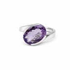 Amethyst Solitaire Sterling Silver Ring in 925 sterling silver - photo 2 of 4