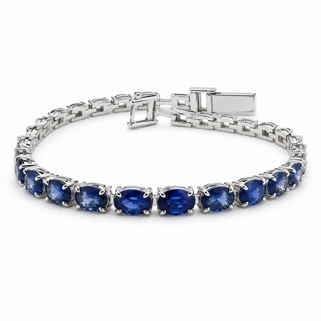 Blue Sapphire Sterling Silver Bracelet in 925 sterling silver - photo 1 of 4