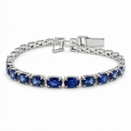 Blue Sapphire Sterling Silver Bracelet in 925 sterling silver - photo 1 of 4