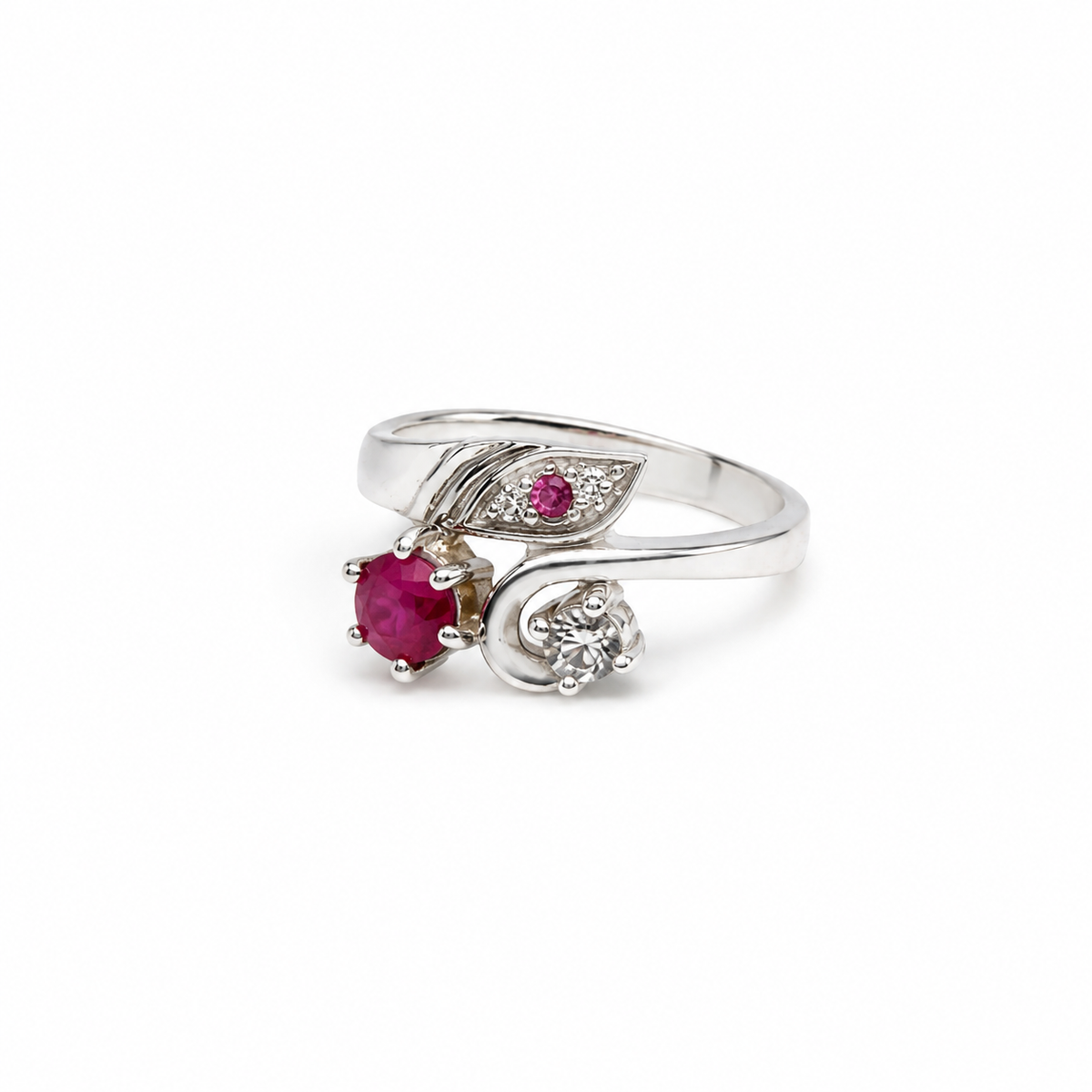 Ruby Floral Sterling Silver Ring in 925 sterling silver - photo 5 of 6