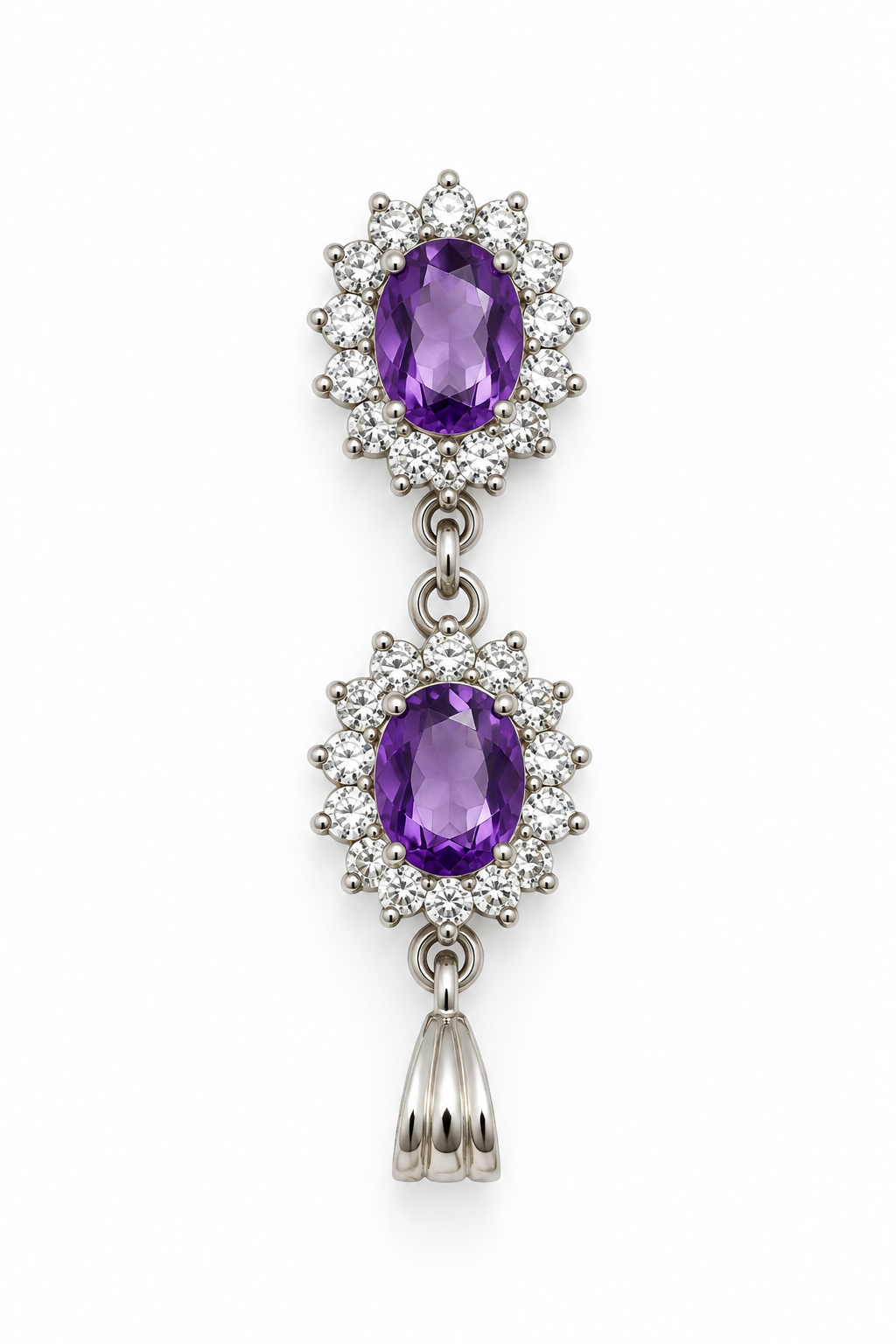 Amethyst & American Diamond Sterling Silver Pendant in 925 sterling silver - photo 2 of 5