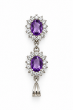 Amethyst & American Diamond Sterling Silver Pendant in 925 sterling silver - photo 2 of 5