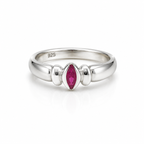 Ruby Solitaire Sterling Silver Ring in 925 sterling silver - photo 1 of 6