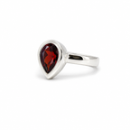 Garnet Solitaire Sterling Silver Ring in 925 sterling silver - photo 2 of 4