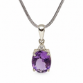Amethyst & American Diamond Sterling Silver Pendant in 925 sterling silver - photo 1 of 4