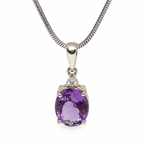 Amethyst & American Diamond Sterling Silver Pendant in 925 sterling silver - photo 1 of 4