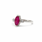 Garnet Three-Stone Sterling Silver Ring in 925 sterling silver - photo 3 of 5