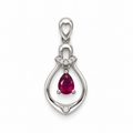 Tourmaline & American Diamond Sterling Silver Pendant in 925 sterling silver - photo 1 of 5