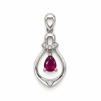 Tourmaline & American Diamond Sterling Silver Pendant in 925 sterling silver - photo 1 of 5