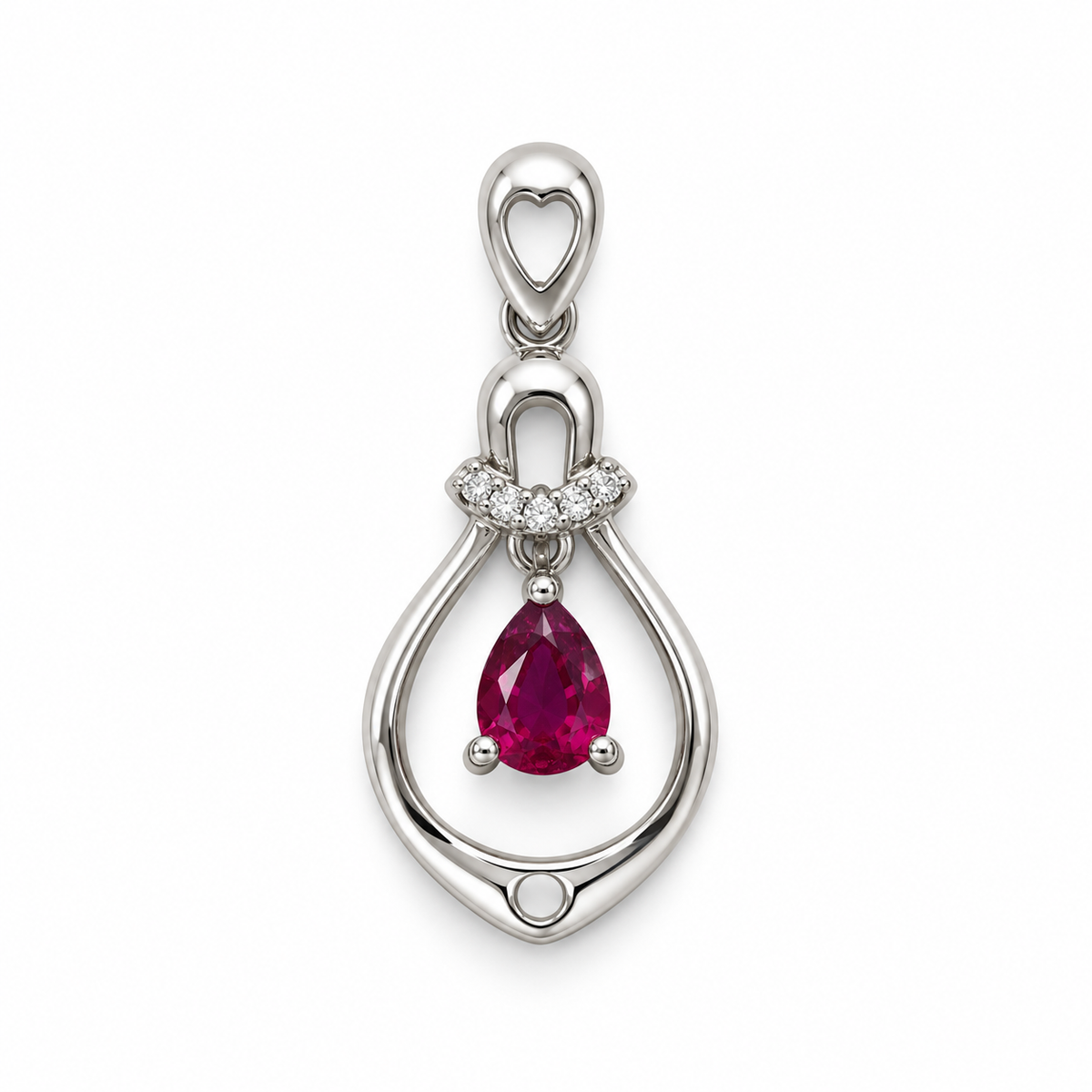 Tourmaline & American Diamond Sterling Silver Pendant in 925 sterling silver - photo 1 of 5