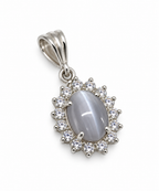 Star Sapphire & American Diamond Sterling Silver Pendant in 925 sterling silver - photo 1 of 4