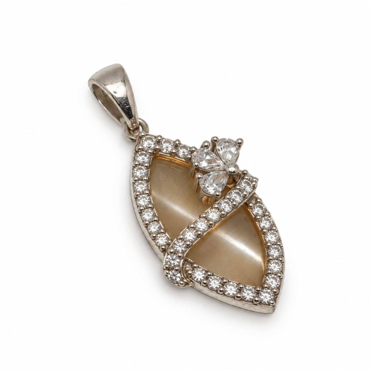 Pearl & American Diamond Sterling Silver Pendant in 925 sterling silver - photo 2 of 4