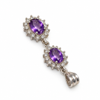 Amethyst & American Diamond Sterling Silver Pendant in 925 sterling silver - photo 4 of 5